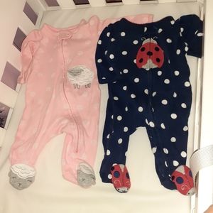 2 carters one piece pajamas